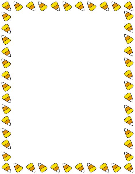 Printable candy corn border. Free GIF, JPG, PDF, and PNG downloads at http://pageborders.org ...