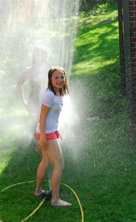 Run through the sprinkler on a hot summer day! Copyright: elenathewise / 123RF Stock Photo