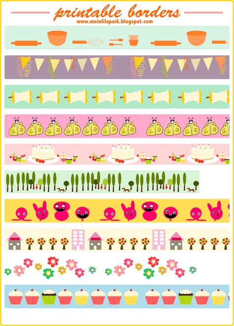 Another free printable border sheet • faux washi tape • ausdruckbares ...