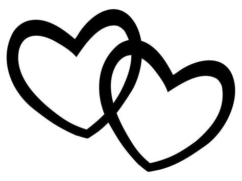 Hearts Double Heart Clipart Black And White Valentine