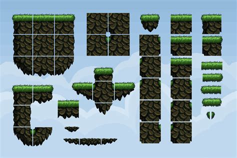 Pixel Art Forest Platformer Tileset - CraftPix.net