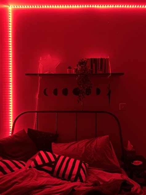 Red Led Lights Aesthetic Bedroom - canvas-valley