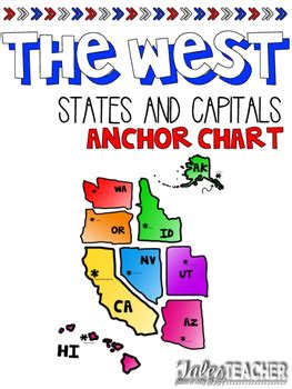 Western States and Capitals Anchor Chart by Tales from a Very Busy Teacher