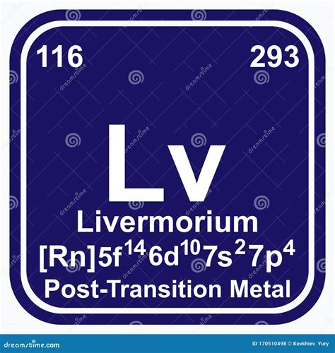 Livermorium Periodic Table of the Elements Vector Illustration Eps 10 Stock Vector ...