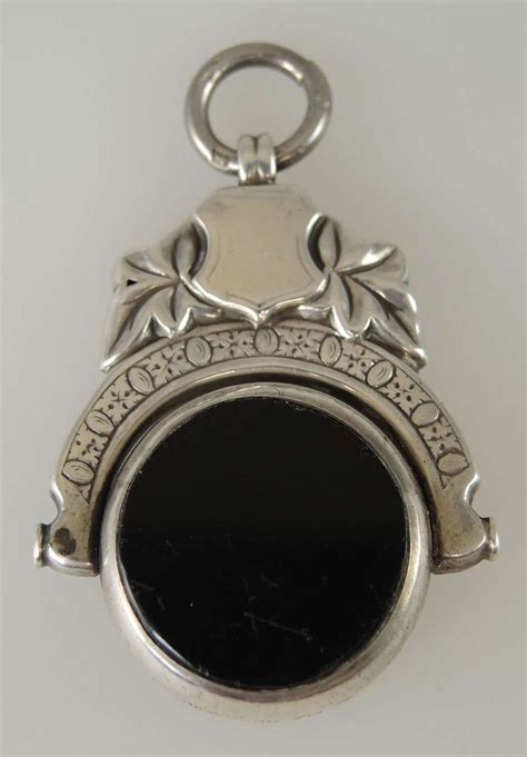 English silver bloodstone swivel fob. Birmingham 1900 in Antique Watch Fobs & Seals