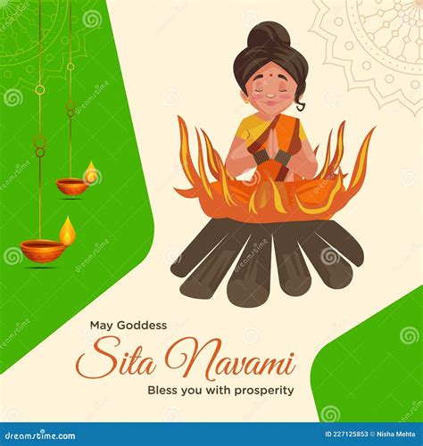 Banner Design of Indian Festival Sita Navami Stock Vector ...