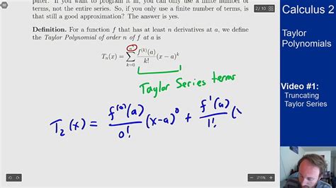 Taylor Polynomials - Video 1 - Truncating Taylor Series - YouTube