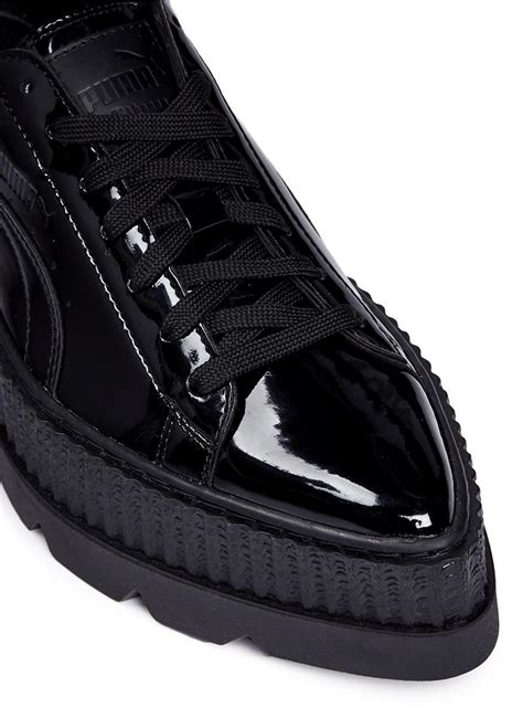 PUMA Patent Leather Platform Sneakers in Black - Lyst