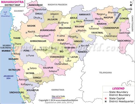 Maharashtra Map, Districts in Maharashtra | Map, Geography map, India world map