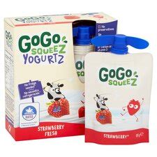 Gogo Squeez Yogurt Snack Strawberry 4X85g - Tesco Groceries