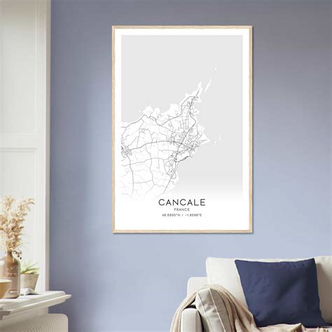 Cancale France Map Poster, Modern Home Decor Wall Art Print - Custom ...