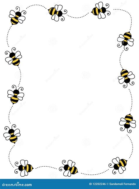 Bee Border Frame Royalty Free Stock Image - Image: 12202246