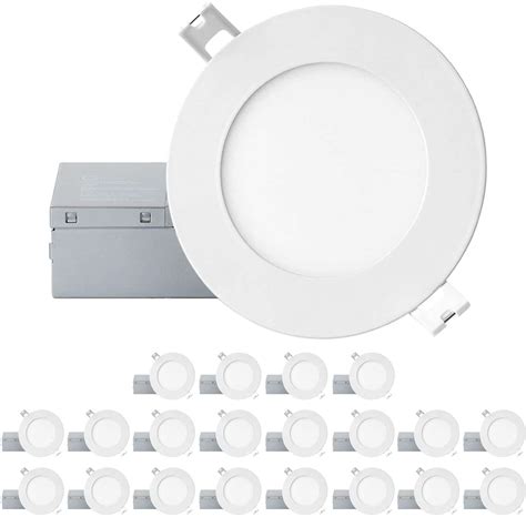 Pack of 20 - QPLUS 4 Inch Slim Panel Ultra Thin Recessed LED Pot Lights ...