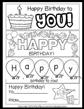 Printable Birthday Bookmarks to Color | Classroom freebies, Student ...