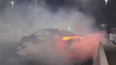 Dodge Charger Hellcat Burnout Goes Horribly Wrong