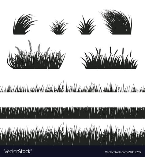 Grass seamless black and white Royalty Free Vector Image