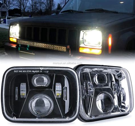 Rectangular 5x7 led headlight for Jeep Cherokee XJ headlights 5x7'' led headlights hi/low beam ...