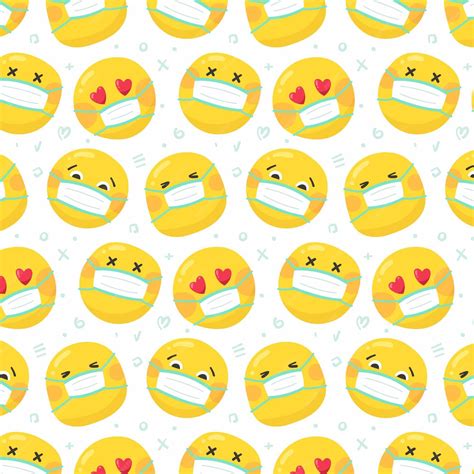 Free Vector | Flat design emoji with face mask pattern