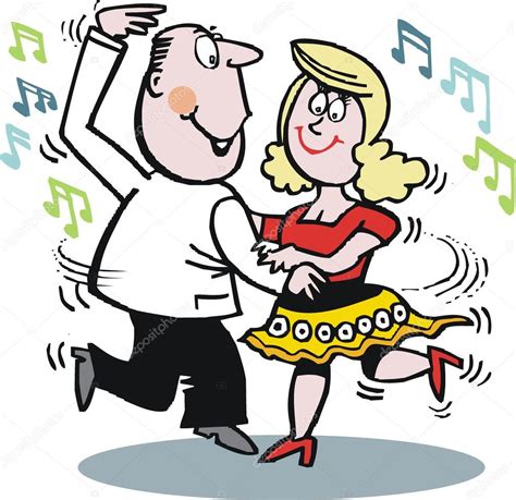 Vector cartoon of couple dancing. — Stock Vector © click60 #25959287