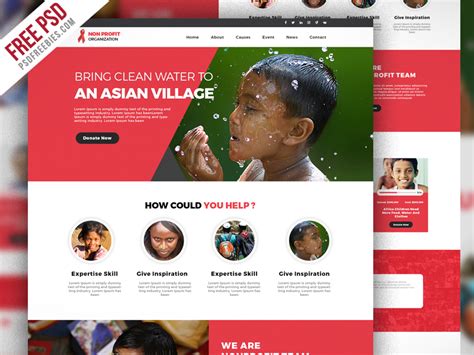 Non Profit Organization Website Template Free PSD | PSDFreebies.com