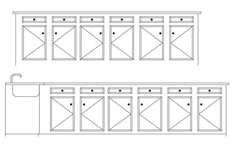 Kitchen Cupboards Elevation Drawing AutoCAD File - Cadbull