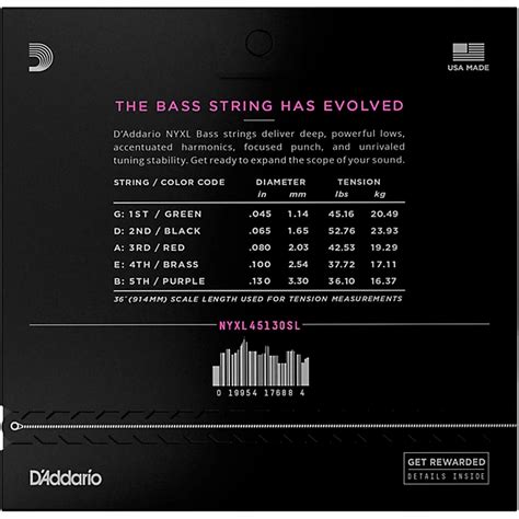 D'Addario Nickel Wound Light 5-String Bass Strings - Super Long Scale .045 - .130 | Guitar Center