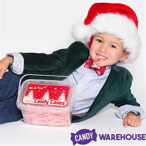 Mini Candy Canes - Red and White: 100-Piece Tub | Candy Warehouse