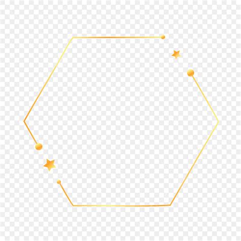 Estilo Simples Da Borda Do Hexágono Dourado Com Estrelas PNG , Ouro, Hexágono, Fronteira Imagem ...