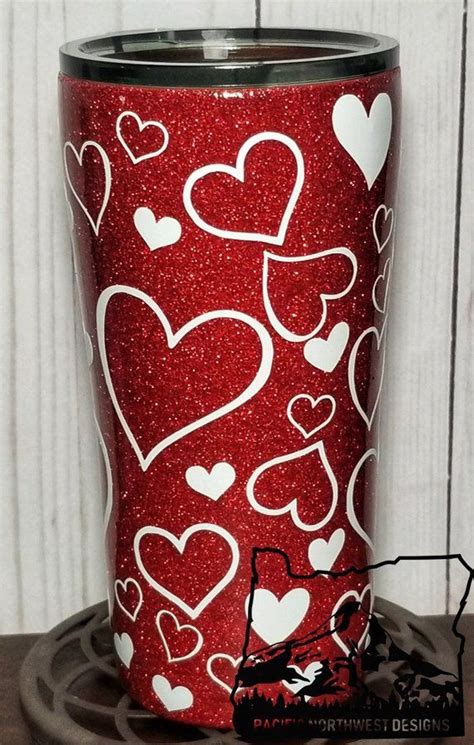 Valentine's Tumbler | Tumbler cups diy, Custom tumbler cups, Glitter tumbler cups