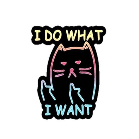 Cat 'I Do What I Want | F**k U' Vinyl Car Sticker - Little Sticker Store