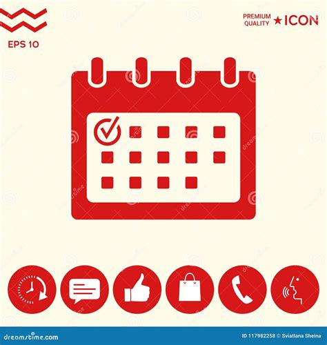 Calendar Icon with Check Mark Stock Vector - Illustration of design ...