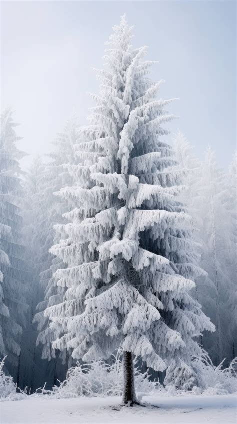 Free AI art images of snowy pine trees