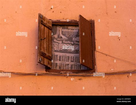 Window with a curtain in Ksar El Atteuf, North Africa, Ghardaia ...