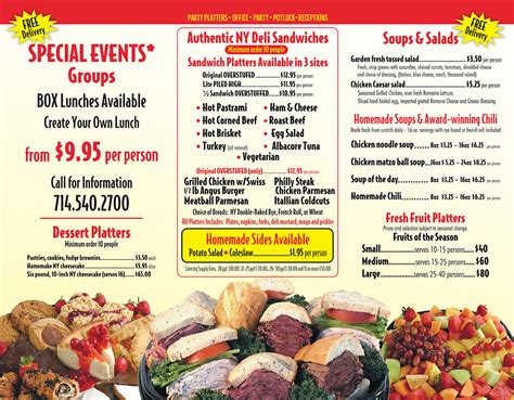 Menu — Tommy Pastrami Delicatessen Restaurants & Catering