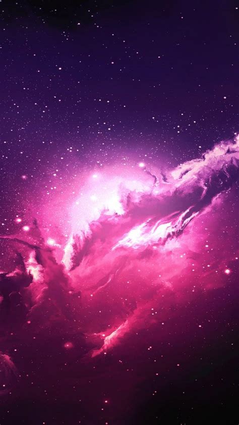 Nebula Pink Galaxy Stars 4K Ultra HD Mobile Phone Wallpaper