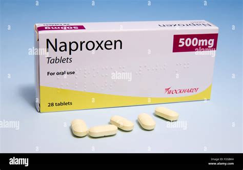 Box of 500 Mg Naproxen Tablets for use in the treatment of arthritis ...