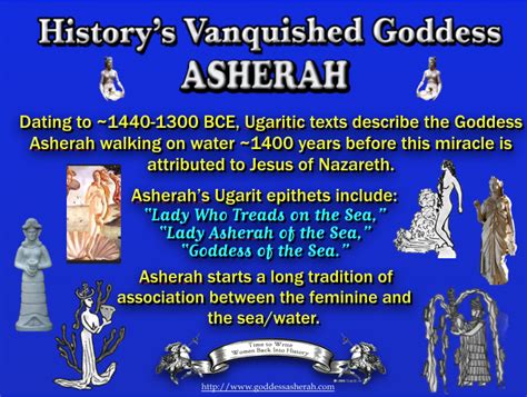 ~ Asherah Walks on Water ~ Dating to ~1440-1300 BCE, Ugaritic texts describe the Goddess Asherah ...