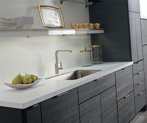 Light Grey Wood Grain Kitchen Cabinets