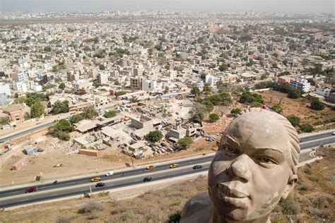 African Renaissance Monument in Dakar, Senegal. 52 meter tall copper ...