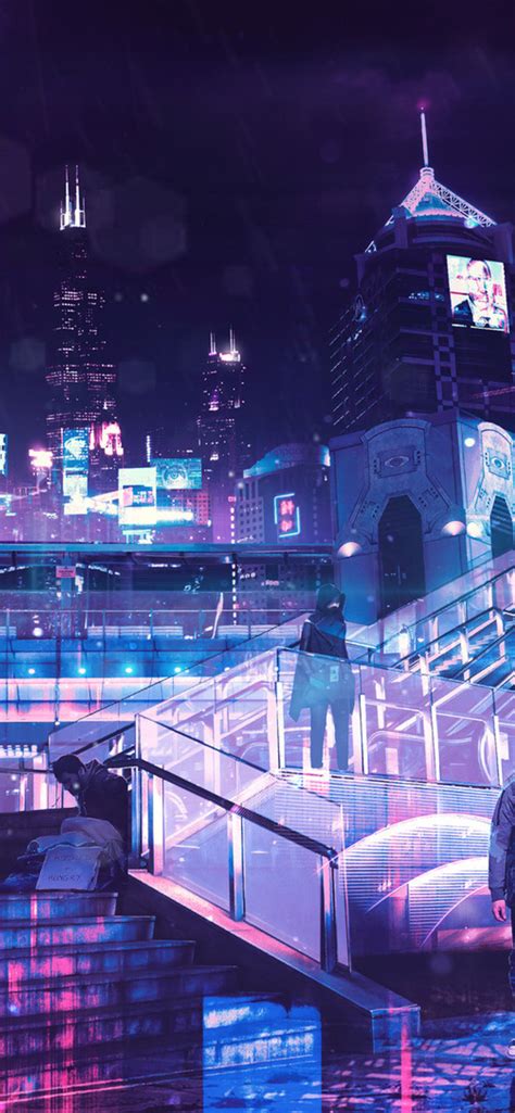 Neon Anime Cyberpunk Wallpaper : Synth Retrowave Neon Cyberpunk Digital ...