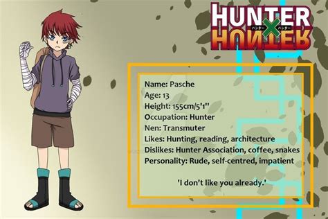 HxH OC - Pasche by PunyMusketeer on DeviantArt | Hunter anime, Hunter x hunter, Anime character ...