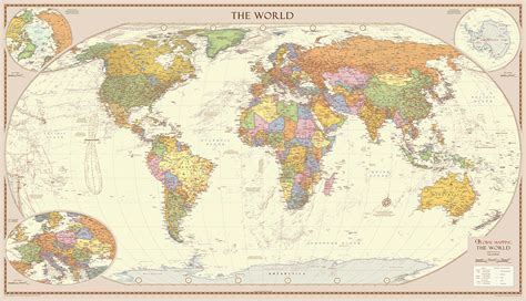 Antique World Political Map - Large Size - Editable GeoPDF Format : XYZ Maps