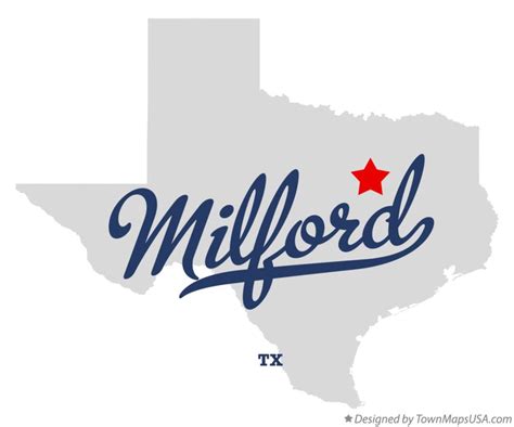 Map of Milford, TX, Texas