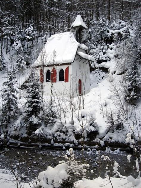 winter cottage snow | Let's Paint some Stuff! | Pinterest