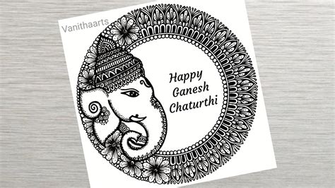 Ganesh Chaturthi mandala art | How to draw Mandala for Beginners | Ganesh Chaturthi drawing ...