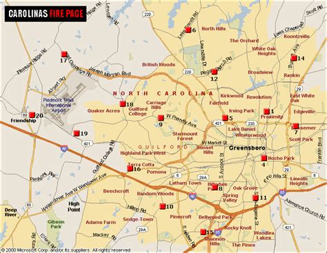 Map of Greensboro North Carolina - TravelsMaps.Com