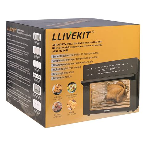 LLIVEKIT Air Fryer Oven with Rotisserie Mini Oven 30L Large Family Size ...