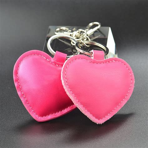 Bulk Lady Keychain Pu Leather Custom Heart Shape Key Chain - Leather ...