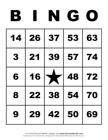 Free printable bingo cards pdfs with numbers and tokens | Free ...