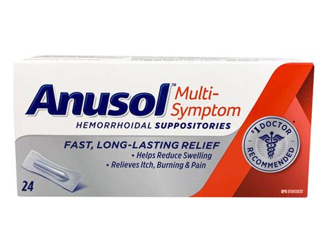 Anusol Regular Pain Relief Hemorrhoidal Suppositories (24 pack ...